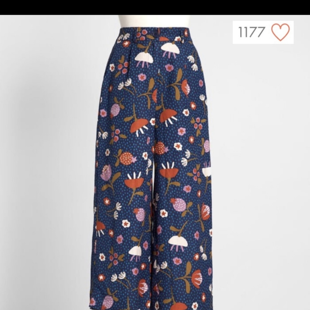 ModCloth Princess Highway Blue Floral Pants